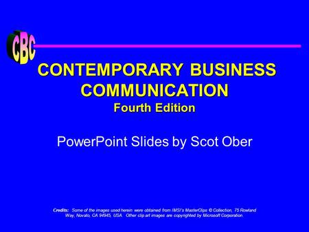 CONTEMPORARY BUSINESS COMMUNICATION Fourth Edition