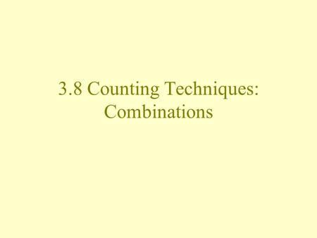 3.8 Counting Techniques: Combinations. If you are dealt a hand in poker (5 cards), does it matter in which order the cards are dealt to you? A  K  J.