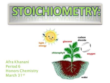 Afra Khanani Period 6 Honors Chemistry March 31 st.