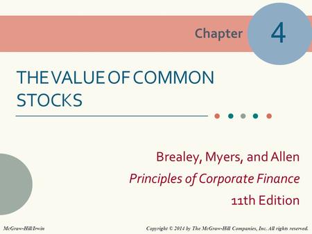 The value of common stocks