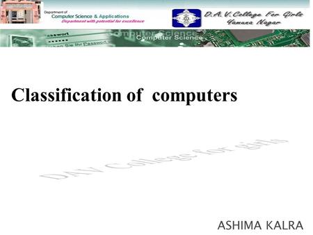 Classification of computers