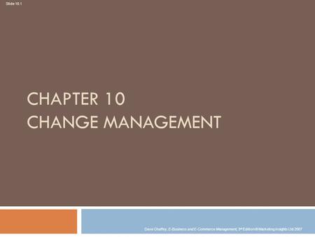 Chapter 10 Change management