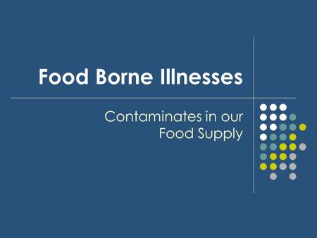Contaminates in our Food Supply