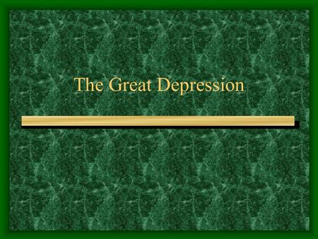 The Great Depression. Causes of the Great Depression Overspeculation on stocks using borrowed money that could not be repaid when the stock market crashed.
