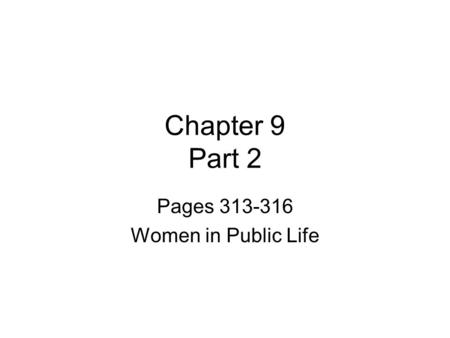 Pages Women in Public Life