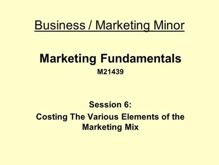 Business / Marketing Minor