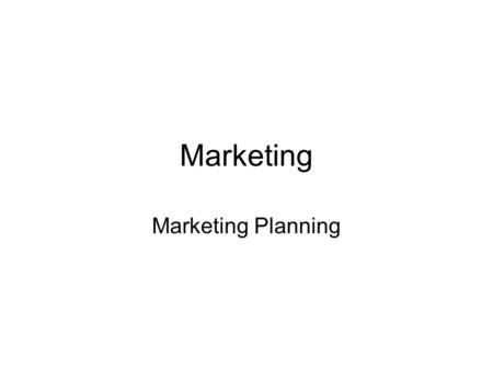 Marketing Marketing Planning. Content Marketing Mix: –Product –Price –Place –Promotion Elasticity of demand Marketing budget Sales Forecasting.