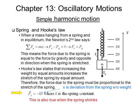 Chapter 13: Oscillatory Motions