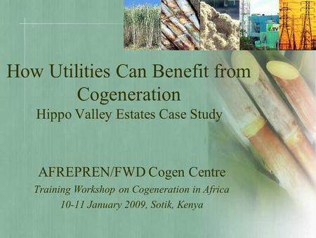 AFREPREN/FWD Cogen Centre Training Workshop on Cogeneration in Africa