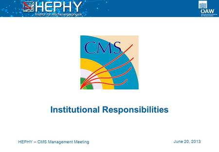 Institutional Responsibilities HEPHY – CMS Management Meeting June 20, 2013.