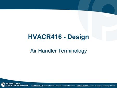 Air Handler Terminology