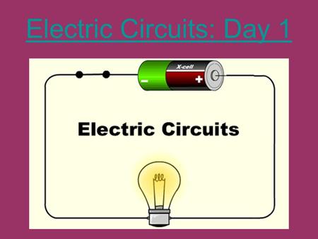 Electric Circuits: Day 1. Millikan’s Oil Drop Experiment Experiment was done to verify/prove the charge of an electron (which we now know is the elementary.