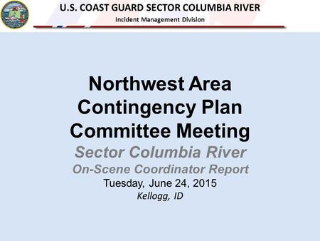 Northwest Area Contingency Plan Committee Meeting