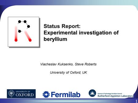 Experimental investigation of beryllium