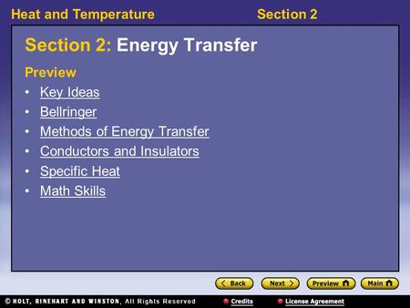 Section 2: Energy Transfer