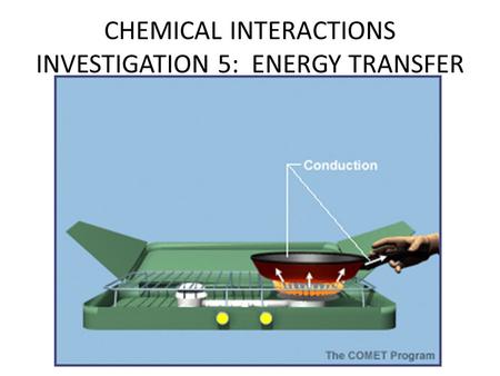 CHEMICAL INTERACTIONS INVESTIGATION 5: ENERGY TRANSFER.