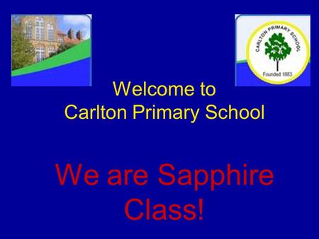 Welcome to Carlton Primary School We are Sapphire Class!