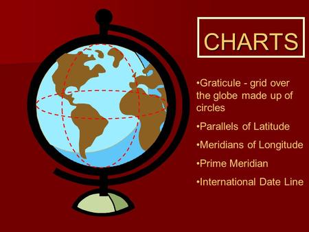 CHARTS Graticule - grid over the globe made up of circles