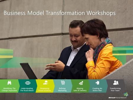 1 Business Model Transformation WorkshopsBusiness Model Transformation Workshops Transforming Your Team Creating An Action Plan Aligning Sales & Delivery.