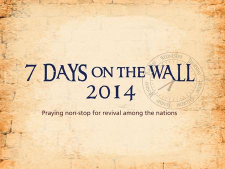 Calling the whole Church to take 7 DAYS in 2015 to PRAY NIGHT AND DAY for spiritual breakthrough in South Africa!