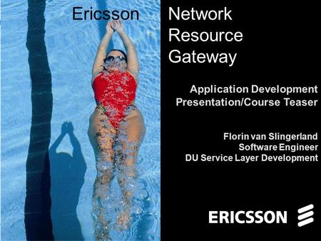 Network Resource Gateway (NRG) Application DevelopmentDSLD Unit Florin van Slingerland Rev A Slide 1 Application Development Presentation/Course Teaser.