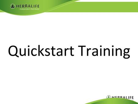 Quickstart Training.