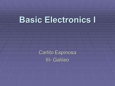 Carlito Espinosa III- Galileo