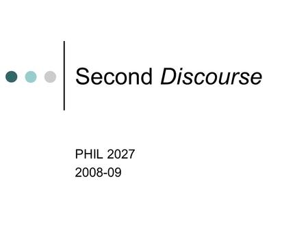 Second Discourse PHIL 2027 2008-09. Second amendment to the U.S. Constitution ‘A well-regulated Militia, being necessary to the security of a free State,