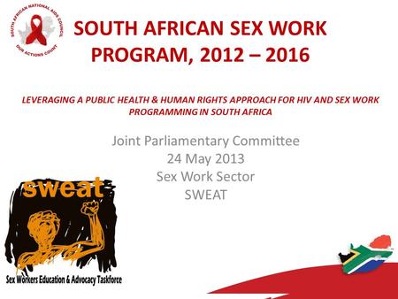 Joint Parliamentary Committee 24 May 2013 Sex Work Sector SWEAT