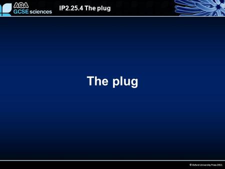 IP2.25.4 The plug © Oxford University Press 2011 The plug.