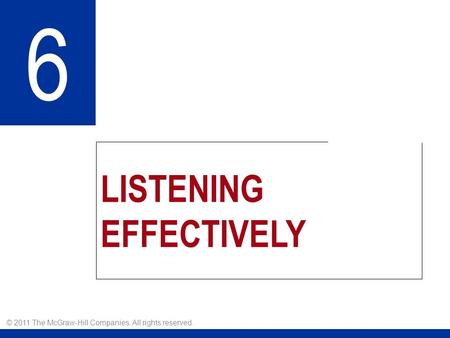 LISTENING EFFECTIVELY