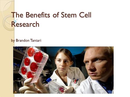 The Benefits of Stem Cell Research by Brandon Tantari.