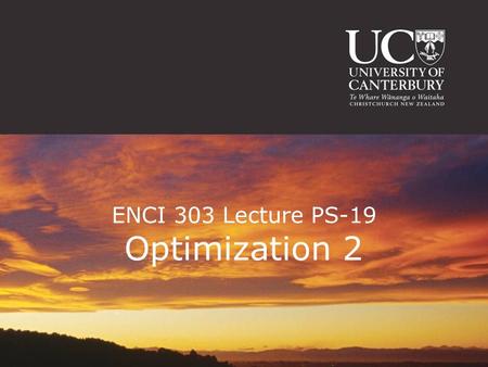 ENCI 303 Lecture PS-19 Optimization 2
