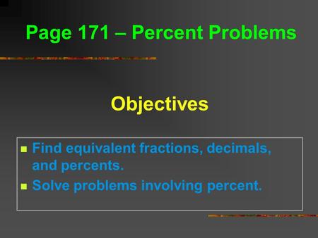 Page 171 – Percent Problems