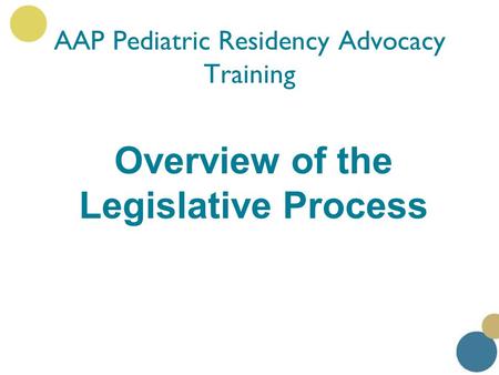 AAP Pediatric Residency Advocacy Training