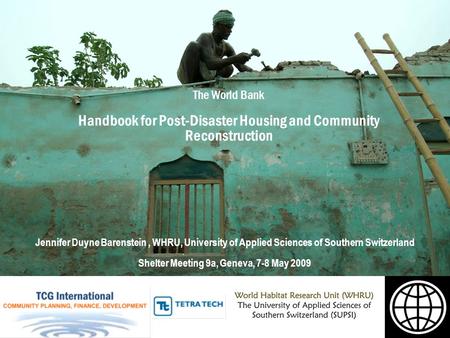 Handbook for Post-Disaster Housing and Community Reconstruction