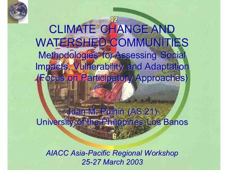 Outline of Presentation   Introduction   Overview of AS21   Social science methodologies for integrated climate change assessment   Challenges.