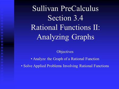 Sullivan PreCalculus Section 3
