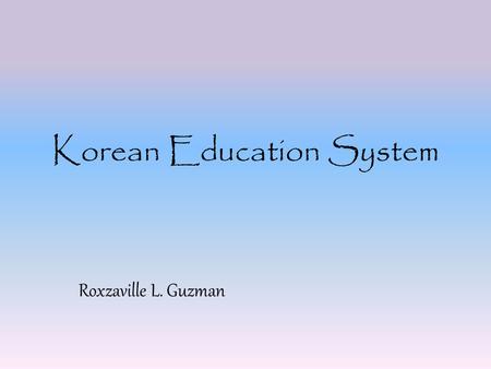 Korean Education System