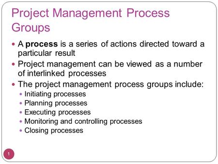 Project Management Process Groups