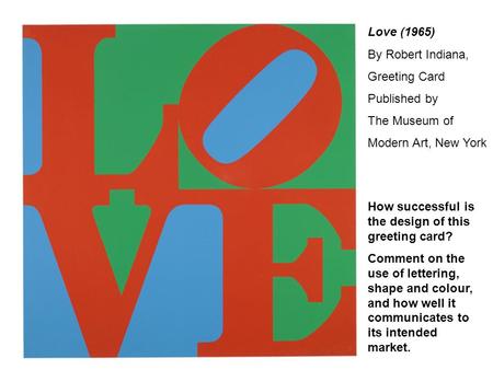 Love (1965) By Robert Indiana, Greeting Card Published by