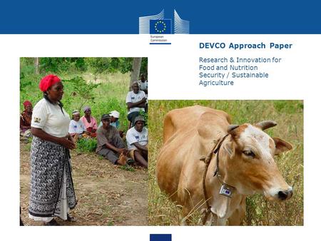 DEVCO Approach Paper Research & Innovation for Food and Nutrition Security / Sustainable Agriculture.