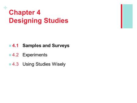 Chapter 4 Designing Studies
