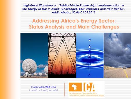 High-Level Workshop on “Public-Private Partnerships’ implementation in the Energy Sector in Africa: Challenges, Best Practices and New Trends”, Addis Ababa,