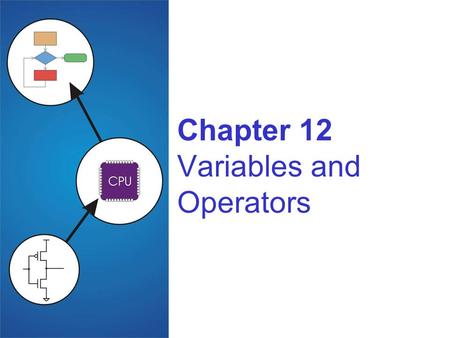 Chapter 12 Variables and Operators. Copyright © The McGraw-Hill Companies, Inc. Permission required for reproduction or display. 12-2 Basic C Elements.