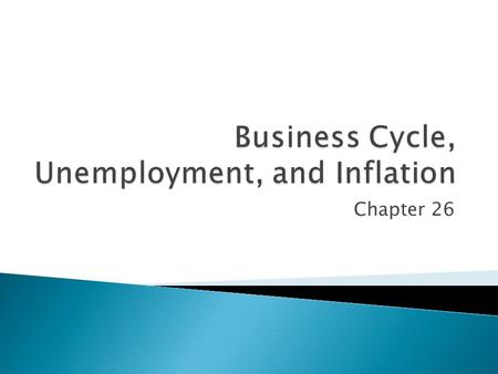 Chapter 26.  The business cycle shows changes over time in the economy regarding growth and recessions The black arrow indicates growth over time Recession.