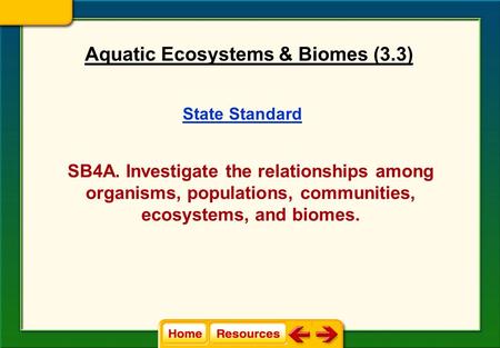 Aquatic Ecosystems & Biomes (3.3)
