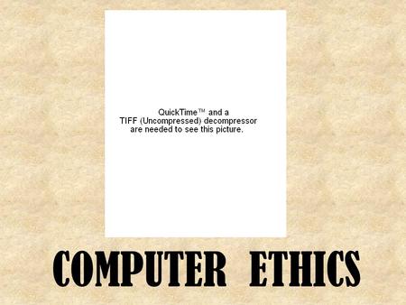 COMPUTER ETHICS. What is Computer Ethics? Ethics is a set of moral principles that govern the behavior of a group or individual. computer ethics is set.