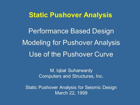 Static Pushover Analysis