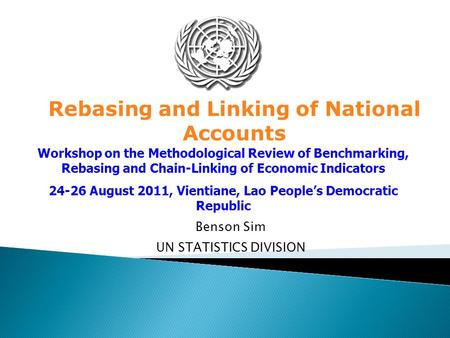 Rebasing and Linking of National Accounts